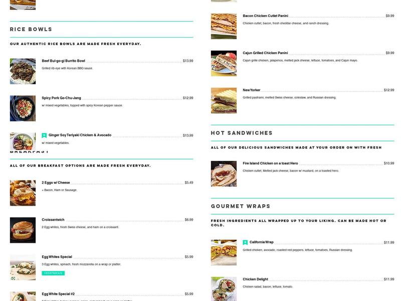 Roslyn Heights Deli Menu