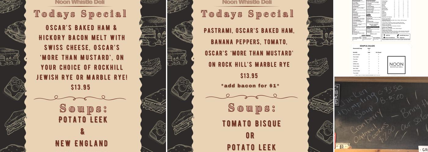 Noon Whistle Deli Menu