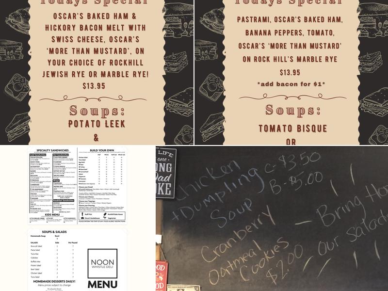 Noon Whistle Deli Menu