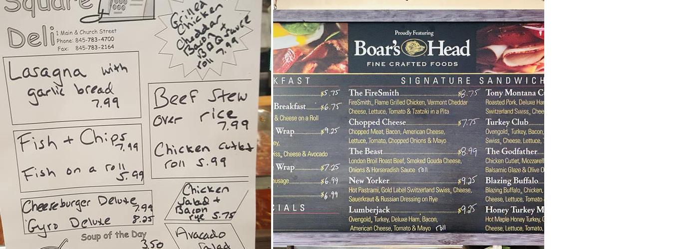 Harriman Square Deli Menu