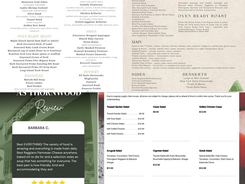 A S Fine Foods of Thornwood Menu