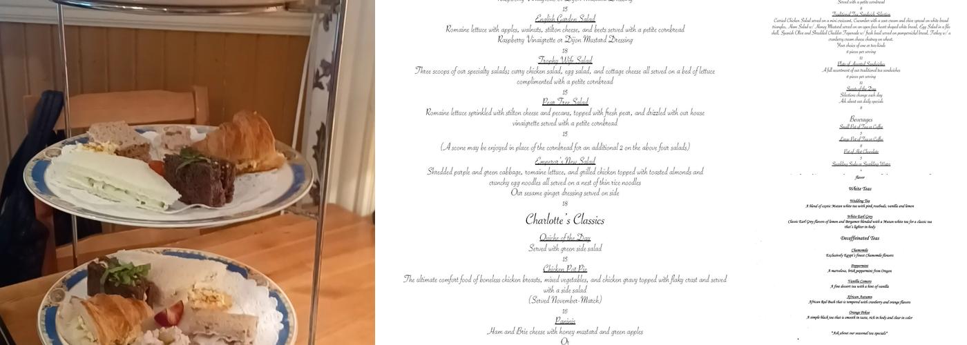 Charlotte's Tea Room Menu