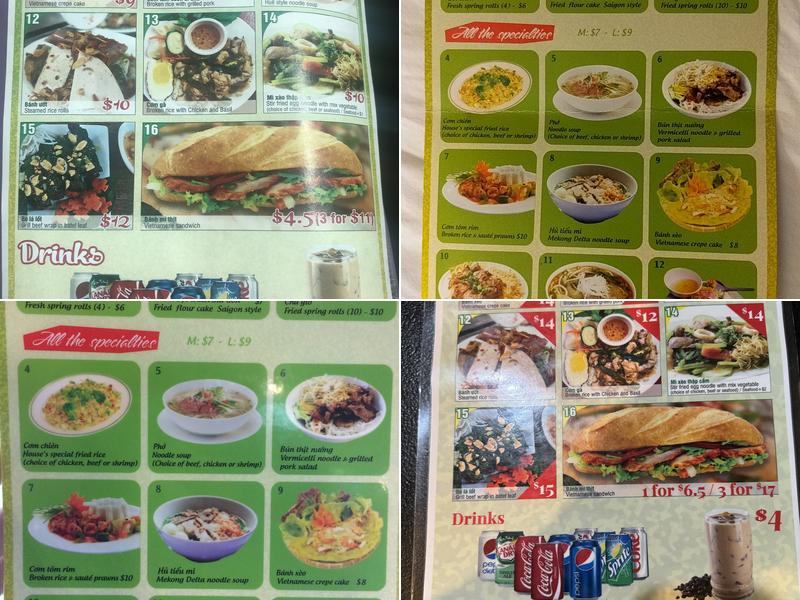 Saigon Pho Menu