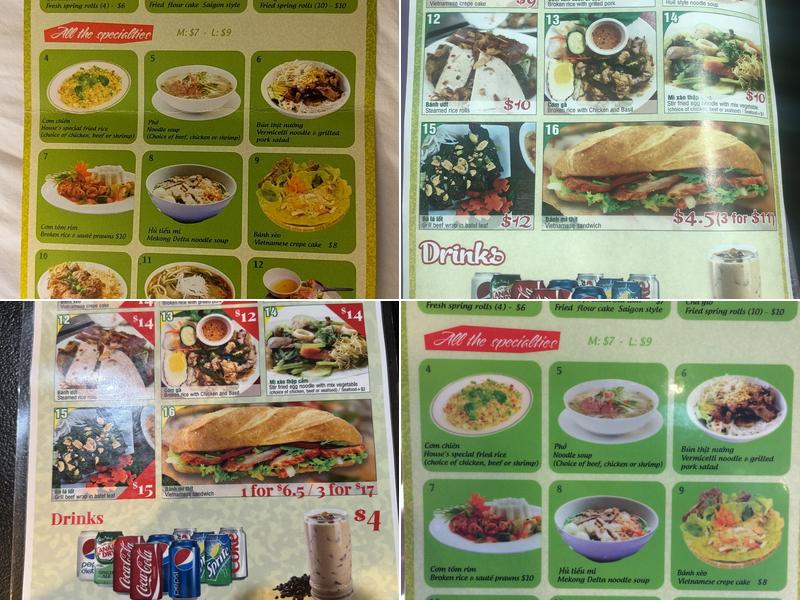 Saigon Pho Menu