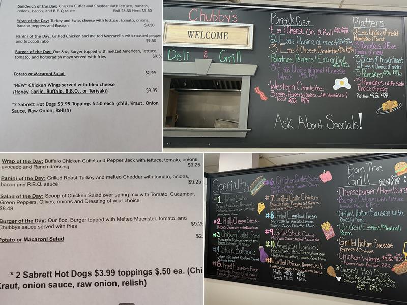 Chubby's Menu