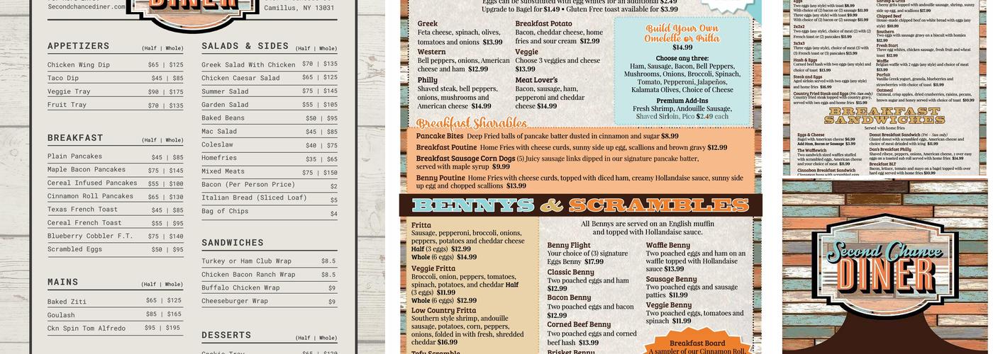Second Chance Diner Menu