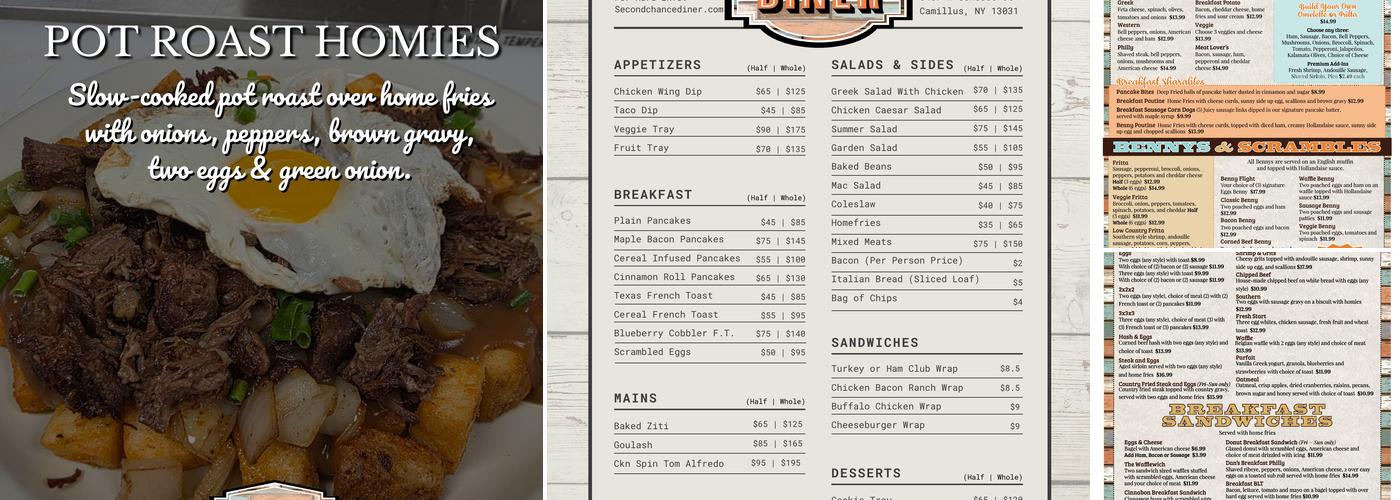 Second Chance Diner Menu