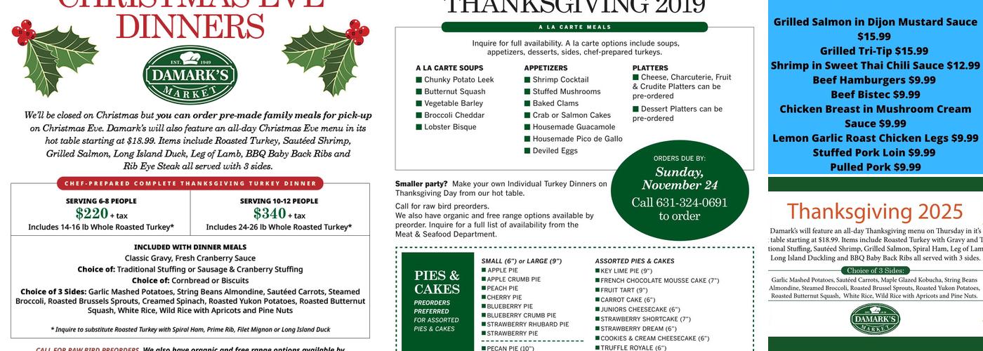 Damark's Market Menu