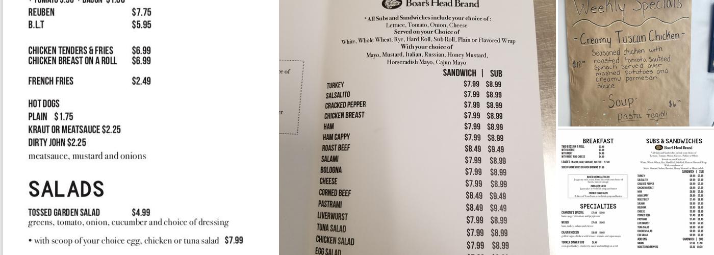 Cannone's Deli Menu