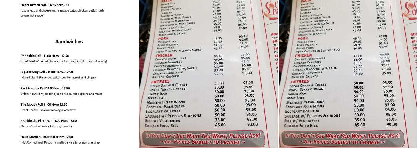 Wolf's Lane Delicatessen Menu