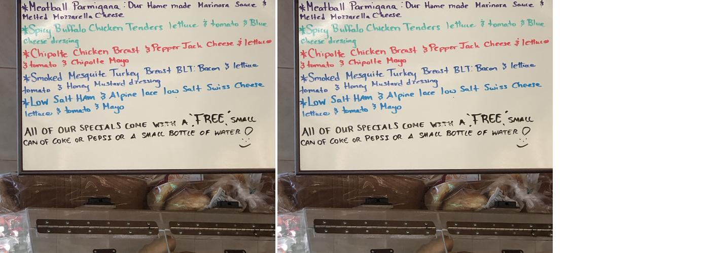 Pelham Plaza Gourmet Menu