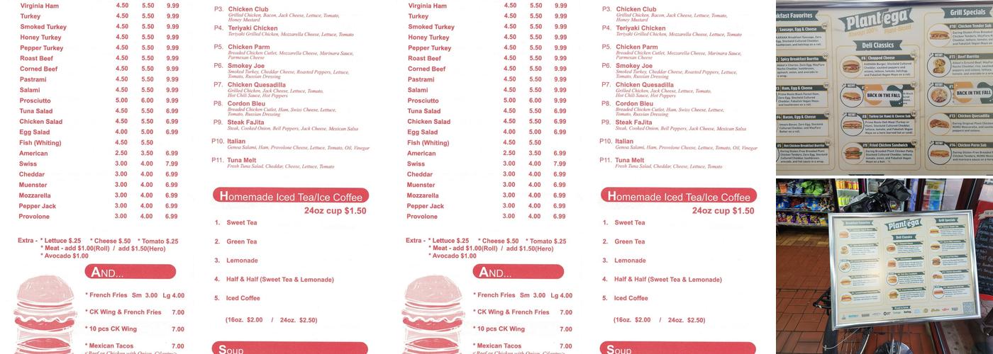 JR Supreme Gourmet Deli Menu