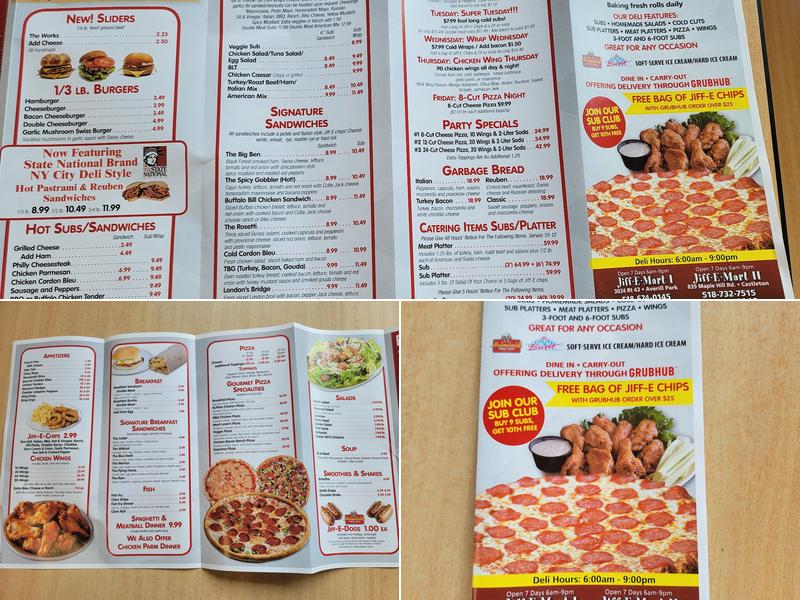 Jiff-E-Mart III Menu