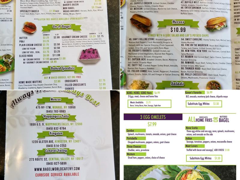 Bagel World Menu