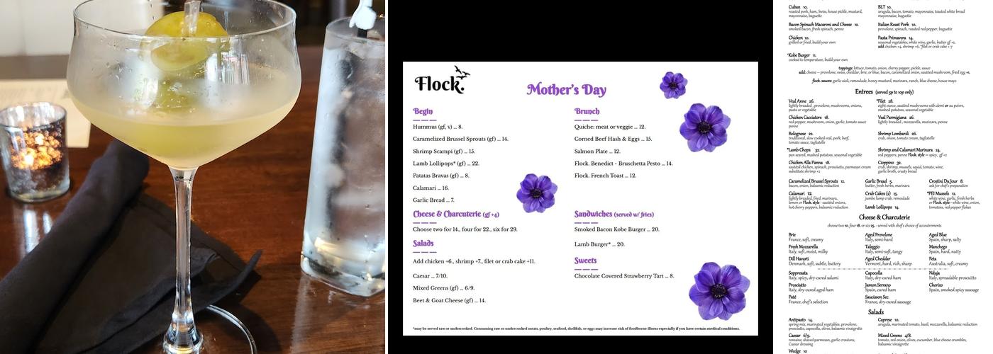 Flock. Bistro Menu