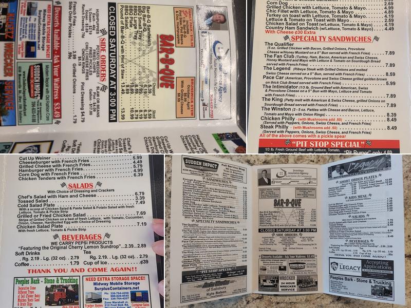 Checkered Flag Barbecue Menu