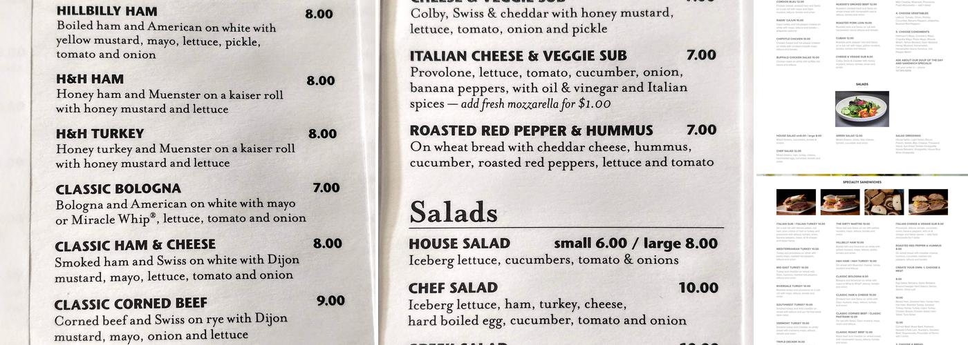 Jerardi's Little Store Menu