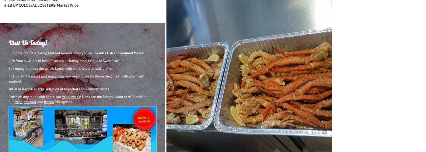 Frank's Fish And Seafood Market Menu