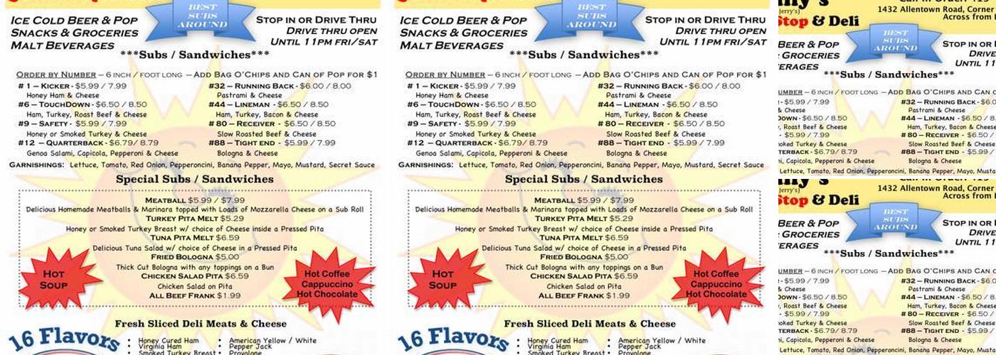 Jerry's Menu