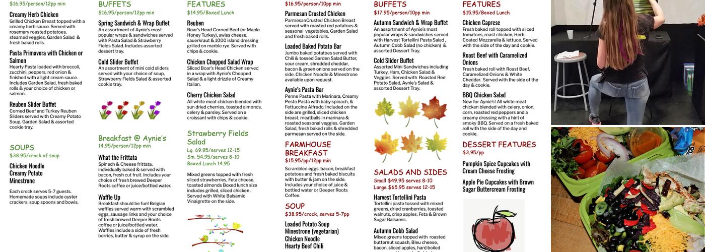 Aynie's Catering Menu