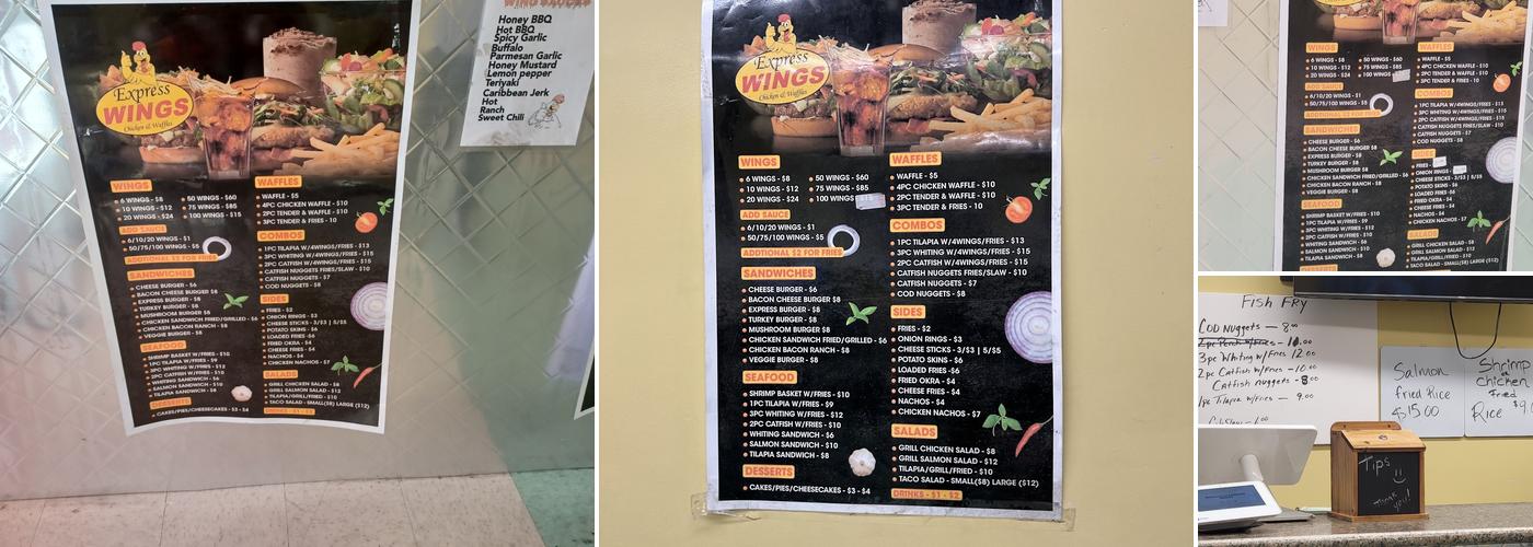 Express WINGS Menu