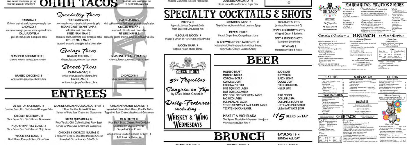 OH Taco - Sandusky, OH Menu