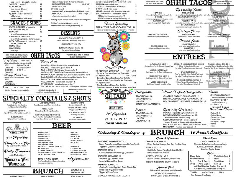 OH Taco - Sandusky, OH Menu