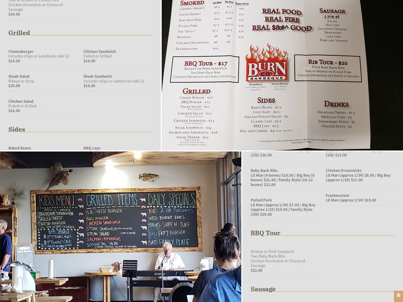 Burn Co Barbeque Menu