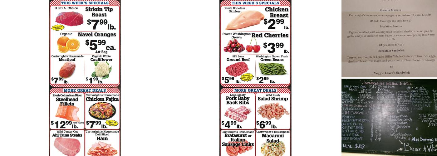 Cartwright's Kitchen & Grill Menu