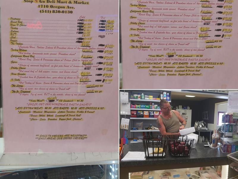 Stop & Go Deli Mart Menu