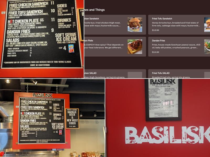 Basilisk Menu