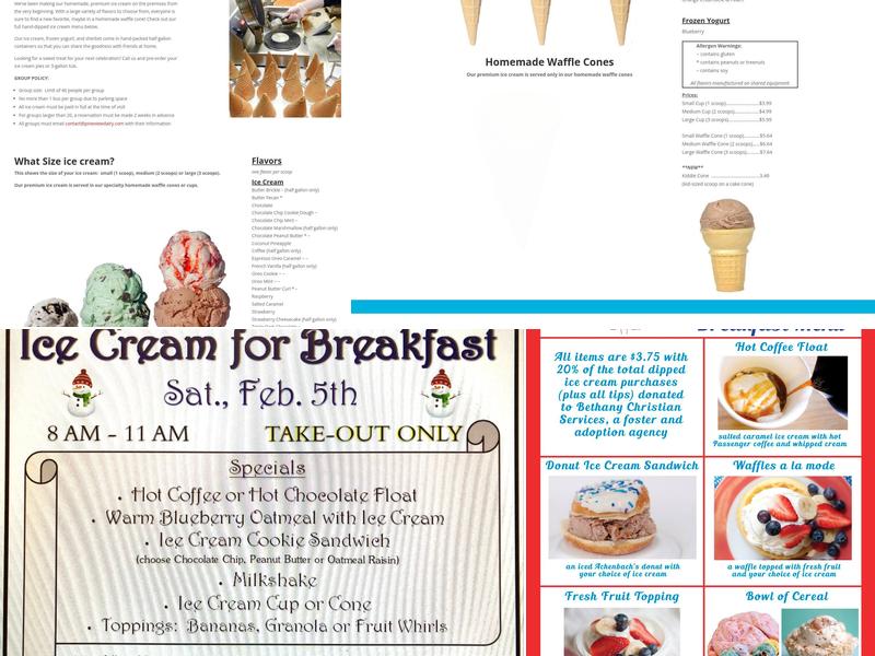 Pine View Dairy Menu