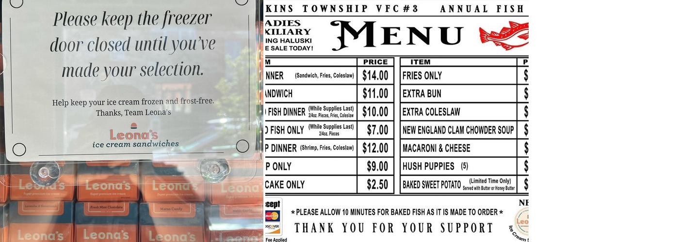 Leona's Ice Cream Menu