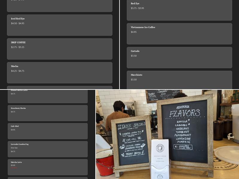 Brown Street Coffee Menu