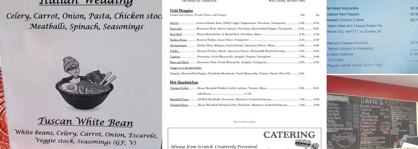 David's Italian Market Menu