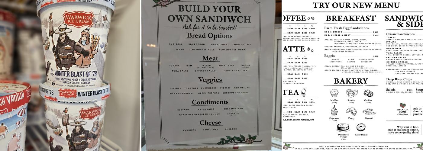 Phantom Farms Menu