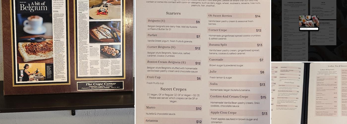 Crepe Corner Menu