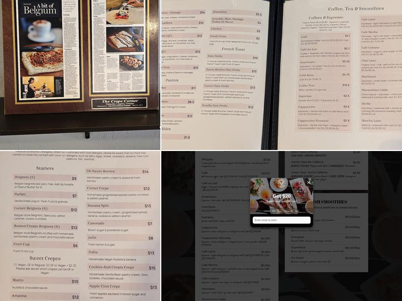 Crepe Corner Menu