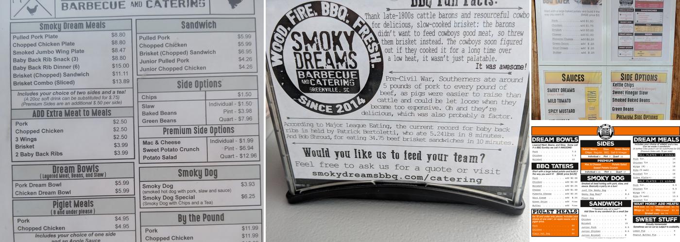 Smoky Dreams Barbecue and Catering Menu