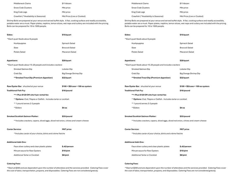 The Shrimp Dock – Alcoa/Maryville Menu