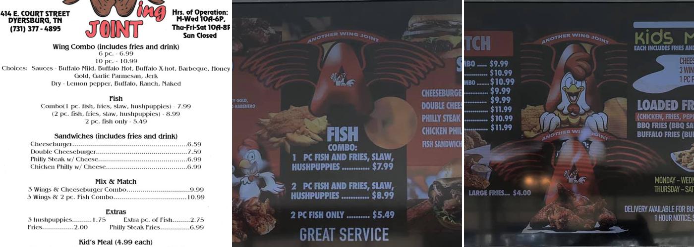 Another Wing Joint Menu