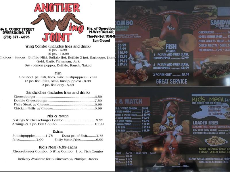 Another Wing Joint Menu
