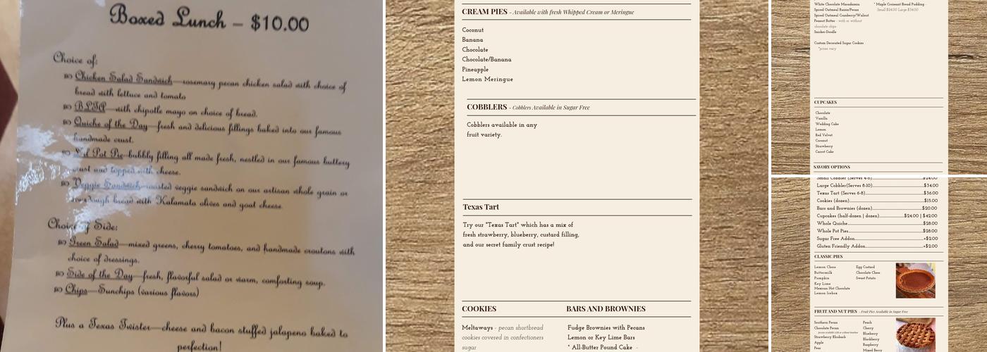 Texas Harvest Pie Company [Phone Orders Only] Menu