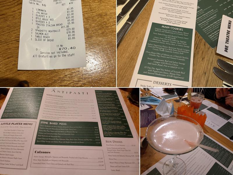 Cafe Antipasti Restaurant Menu