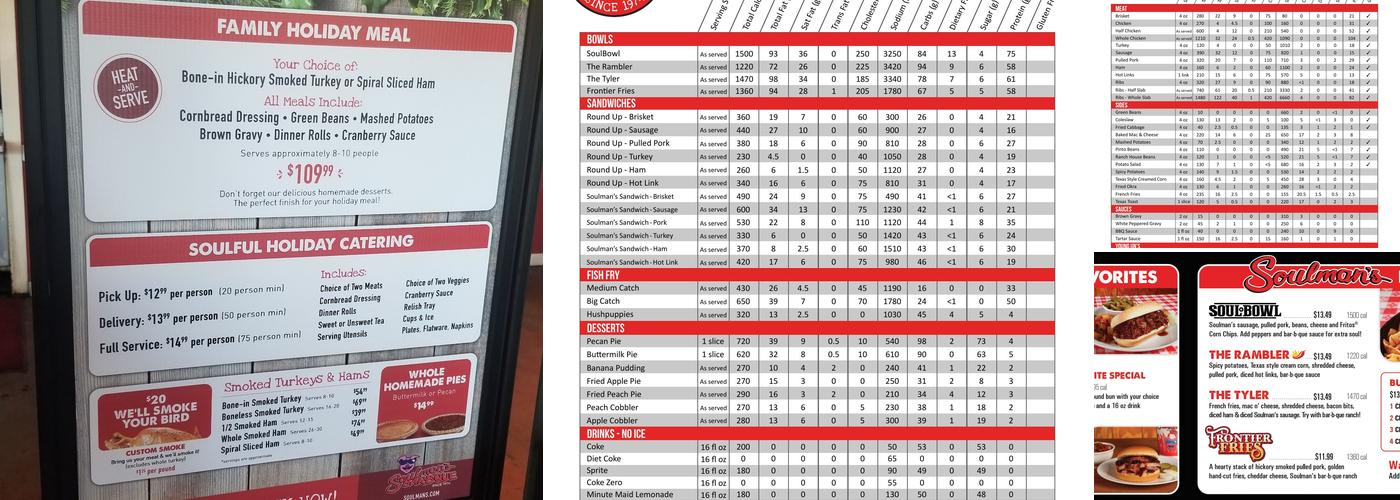 Soulmans Bar-B-Que Menu