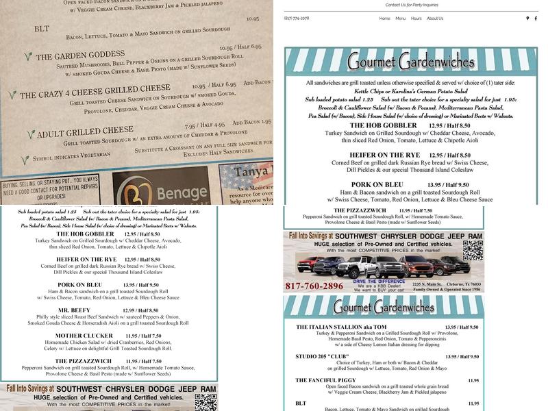 The Garden of Eating Bistro Menu