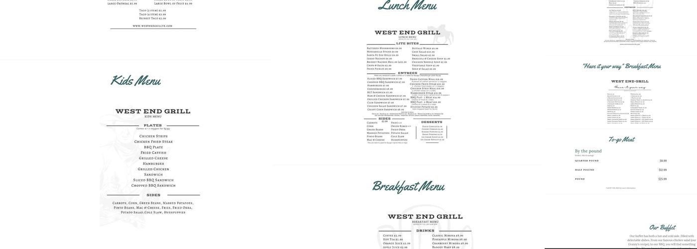 West End Grill Menu