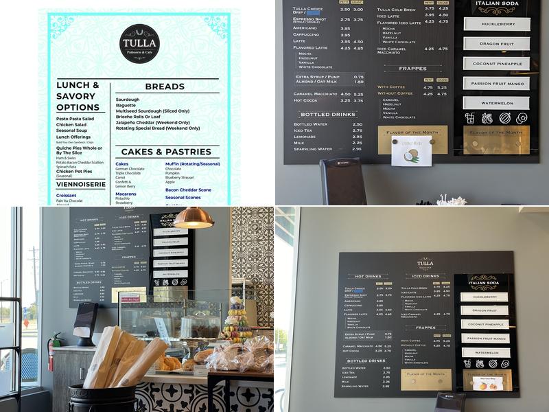 Tulla Patisserie & Cafe Menu