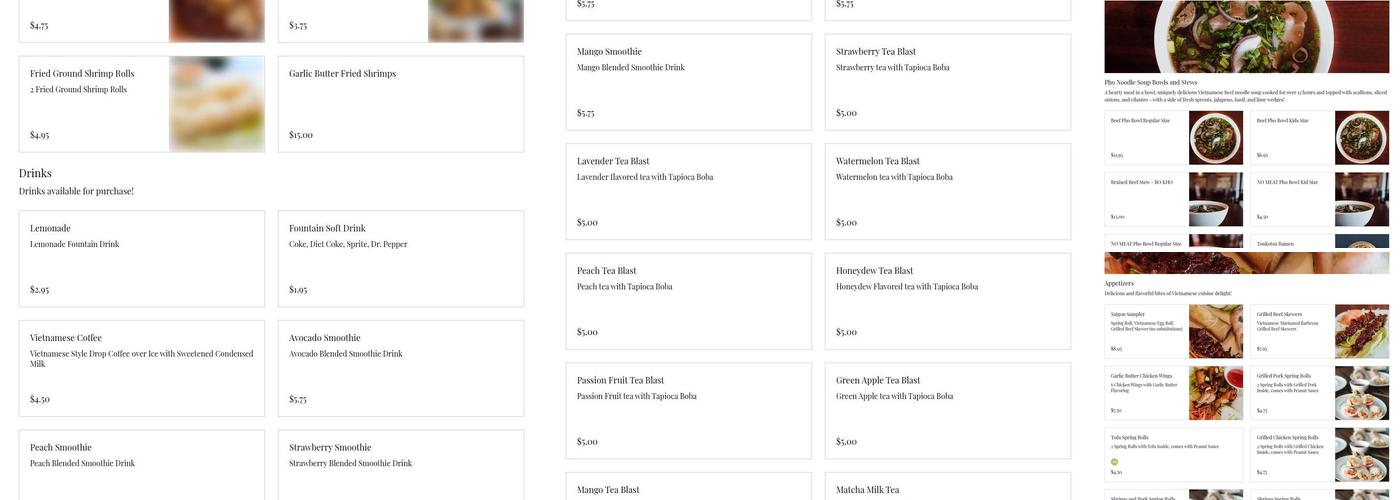 Saigon Bistro Menu