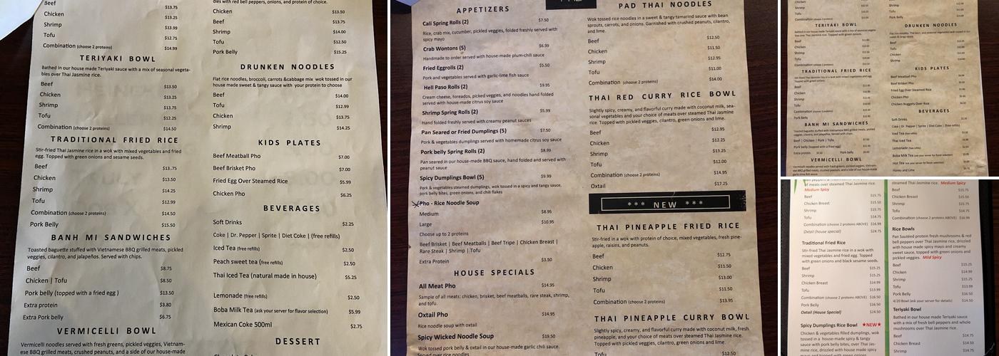 Wicked Pho Menu